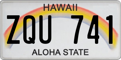 HI license plate ZQU741