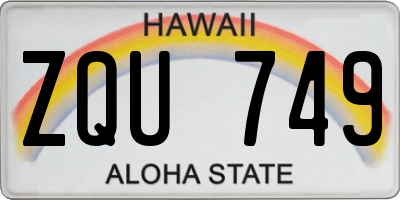 HI license plate ZQU749