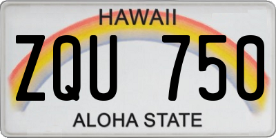 HI license plate ZQU750