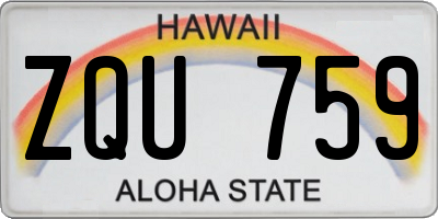 HI license plate ZQU759