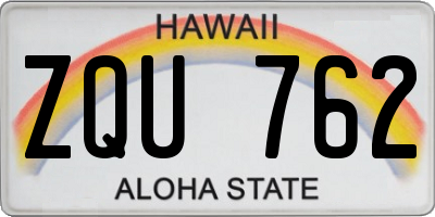 HI license plate ZQU762