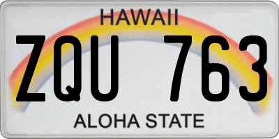 HI license plate ZQU763