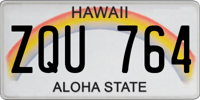 HI license plate ZQU764