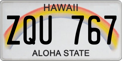 HI license plate ZQU767