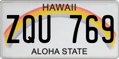 HI license plate ZQU769