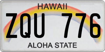 HI license plate ZQU776