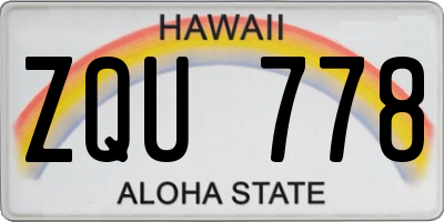 HI license plate ZQU778