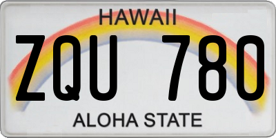 HI license plate ZQU780
