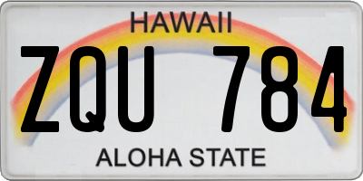 HI license plate ZQU784