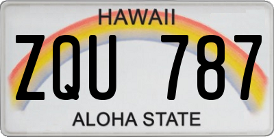 HI license plate ZQU787