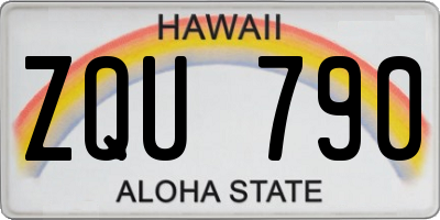 HI license plate ZQU790