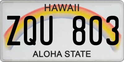 HI license plate ZQU803