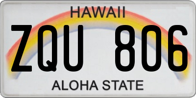 HI license plate ZQU806