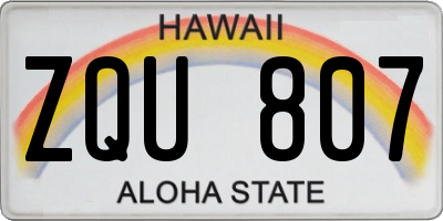 HI license plate ZQU807
