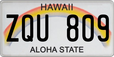 HI license plate ZQU809