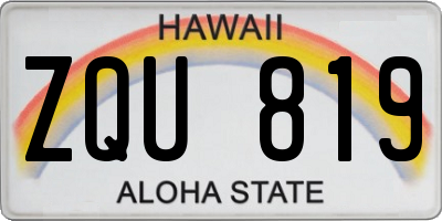 HI license plate ZQU819