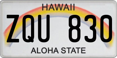 HI license plate ZQU830