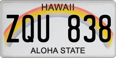 HI license plate ZQU838