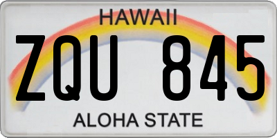 HI license plate ZQU845