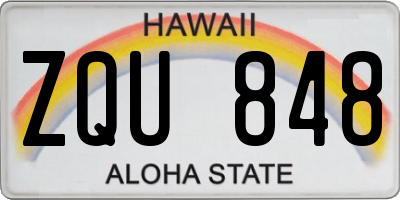 HI license plate ZQU848