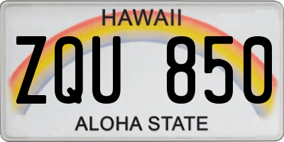 HI license plate ZQU850