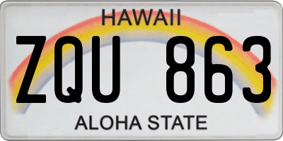 HI license plate ZQU863