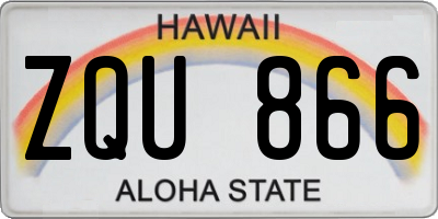 HI license plate ZQU866