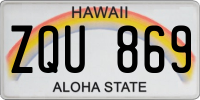 HI license plate ZQU869