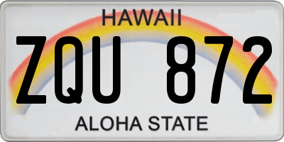 HI license plate ZQU872