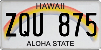 HI license plate ZQU875