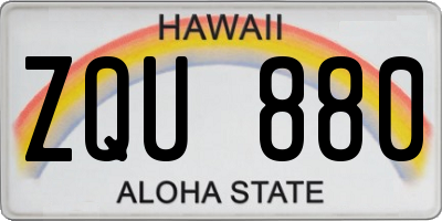 HI license plate ZQU880