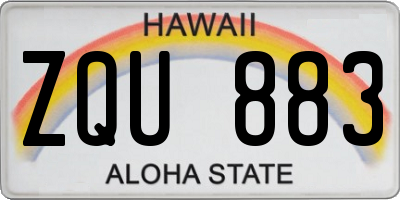 HI license plate ZQU883