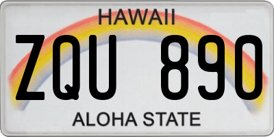 HI license plate ZQU890