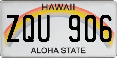 HI license plate ZQU906