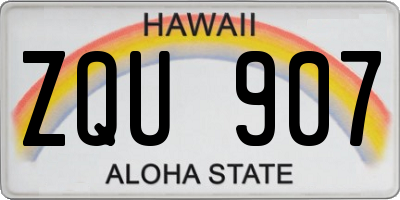 HI license plate ZQU907