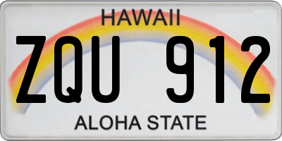 HI license plate ZQU912