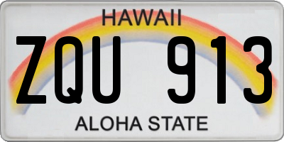 HI license plate ZQU913