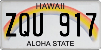 HI license plate ZQU917