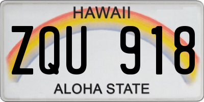 HI license plate ZQU918