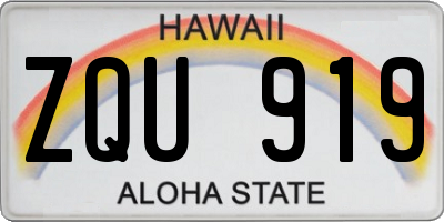 HI license plate ZQU919