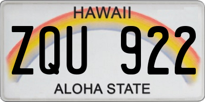 HI license plate ZQU922