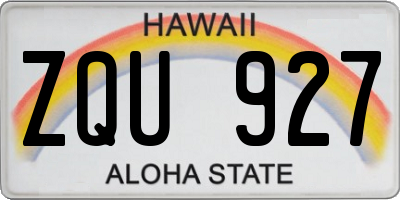 HI license plate ZQU927