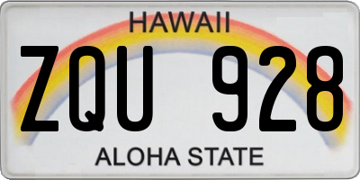 HI license plate ZQU928