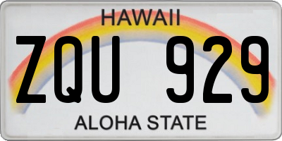 HI license plate ZQU929