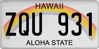 HI license plate ZQU931