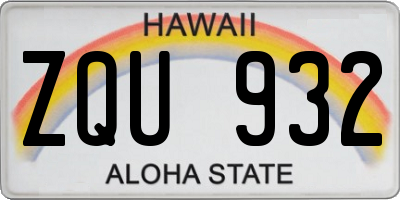 HI license plate ZQU932