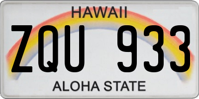 HI license plate ZQU933