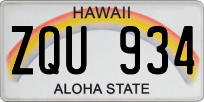 HI license plate ZQU934