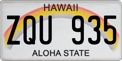 HI license plate ZQU935
