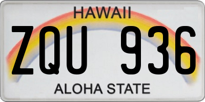 HI license plate ZQU936